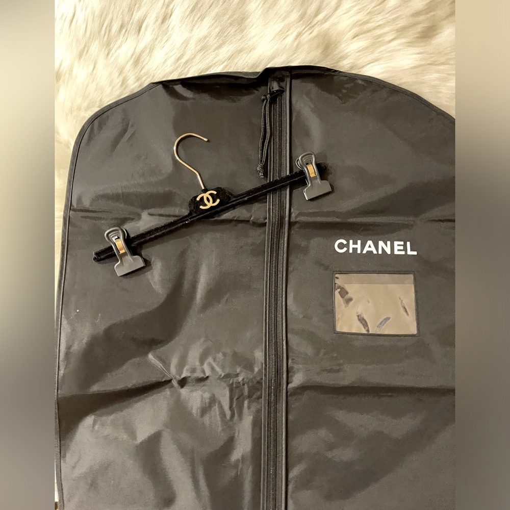 Authentic Chanel Garment Bag + Pant/Skirt Velvet Hanger